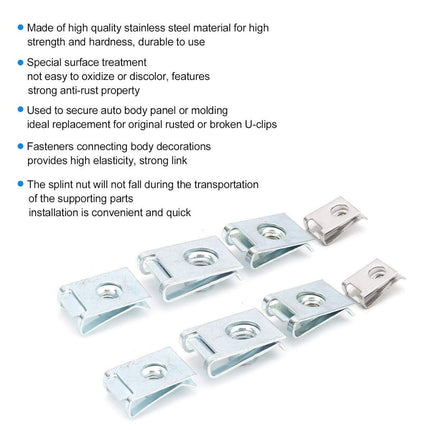 80pcs Stainless Steel M4 M5 M6 M8 Sheet Metal Nut Clips Fastener Assortment