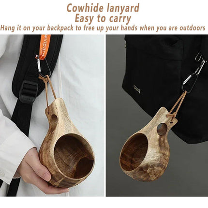 Walnut Wooden Coffee Cup Nordic Style Single Hole Solid Wood Anti-scalding Cup