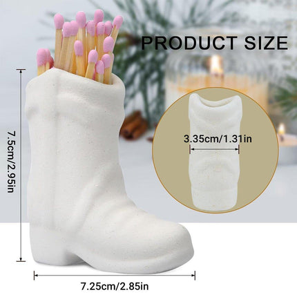 Ceramic Boots Matchbox Holder Home Storage Organizer Decorative Display Box