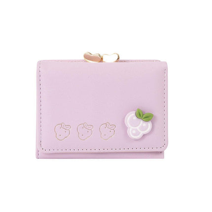 Cute Fruit Folding Wallet Ladies Mini Cartoon Money Clip Small Coin Purse Holder