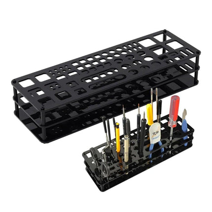 45-Hole Screwdriver Rack Acrylic Tool Stand Desk Tool Holder Work Bench Organizer