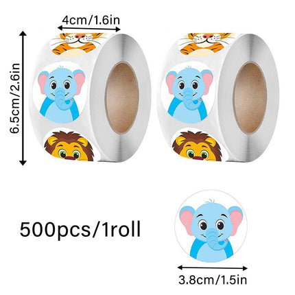 2 Rolls Animal Thank You Stickers for Toy Packaging and Decorative Gift Labelling