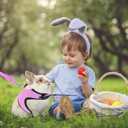 Rabbit Vest Harness Leash Lead Small Animal Pet Mesh Hamster Bunny Traction Rope L - Aimall