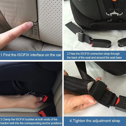 Adjustable Child Baby Car Safety Seat Isofix Strap Latch Interface Anchor Holder - Aimall