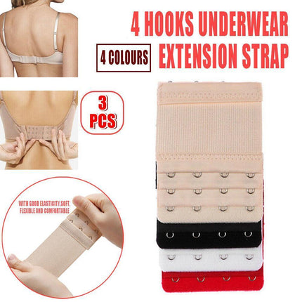 4 Hooks Underwear Extension Bra Buckle Bra Extender Hook Brassiere Strap - Aimall