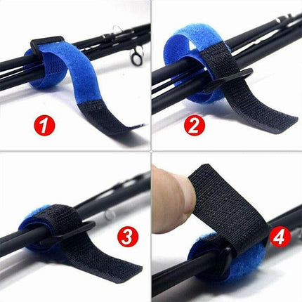 Fishing Rod Tie Strap Tackle Wrap Band Pole Holder Fastener Fish Accessory - Aimall