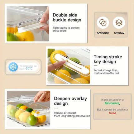 2pcs Food Storage Containers Kitchen Fridge Fresh Storage Boxes Home Organizer