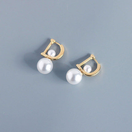D Letter Design Earrings Stylish Double-Wear Ear Buckle Unique Fashion Jewelry