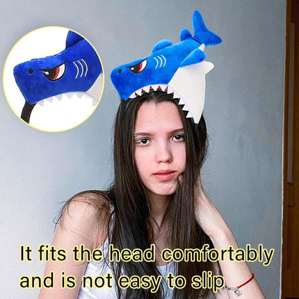 2pcs Blue Shark Cartoon Hairbands Face Washing Headband for Hair Accessories