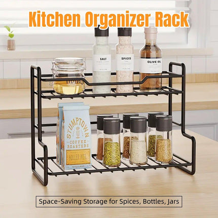 Stainless Steel Kitchen Shelf Organizer Double Tier Multi Functional Rack