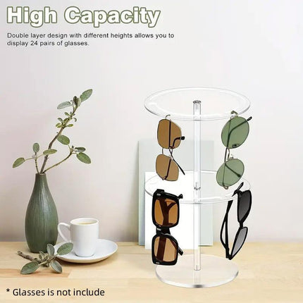 360 Degree Rotating Eyeglasses Display Stand Desktop Holder Organizer Glasses Storage