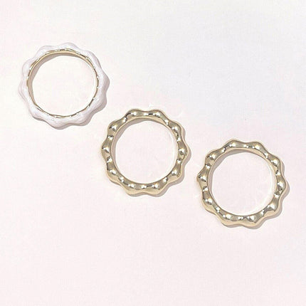 Painted Oil Round Irregular Simple Three-piece Ring