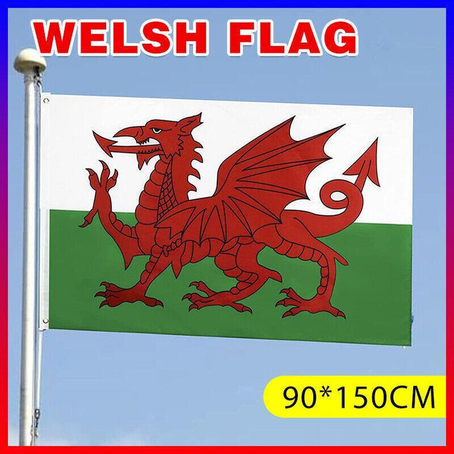 Large Wales Welsh Flag Heavy Duty Outdoor 90 X 150 CM - 3ft x 5ft - Aimall