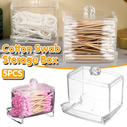 Cosmetic Cotton Swab Organizer MakeupBox Container Case Clear Acrylic Bud Holder