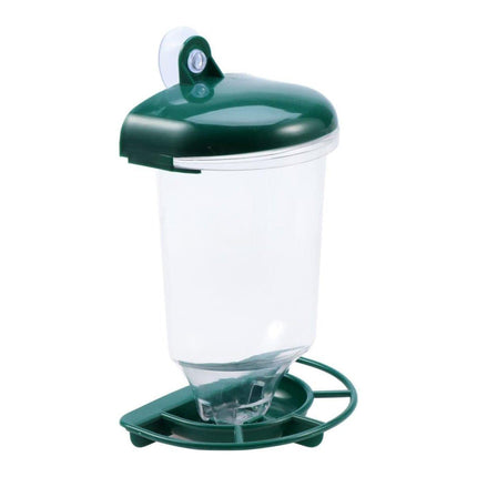 Clear Plastic Automatic Bird Feeder Suspended Suction Cup Feeder with Cover