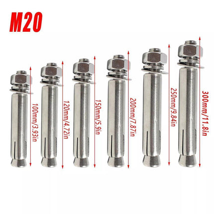 2pcs M20 Hexagon Expansion Screw Bolt Lengthened Heavy Duty for Secure Fitting