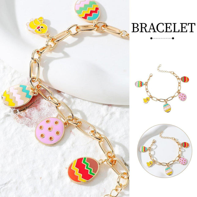 Easter Egg Chicken Bracelet Charm Fashion Jewelry for Women Spring Holiday Gift