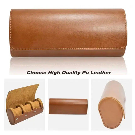 Three Compartment Watch Box Organizer Display Case for Watches Jewelry Storag