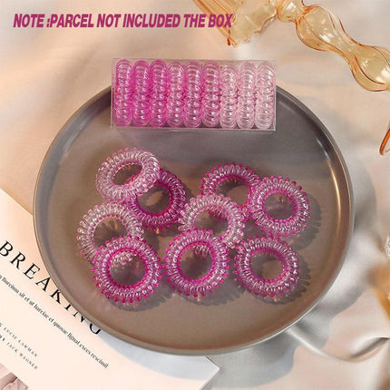 Women Telephone Wire Rubber Bands Stretchy Non-mark Coil Ropes Solid Hair Ties