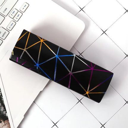 2PCS Lattice Pattern Glasses Case with Snap Closure and Anti-pressure Design