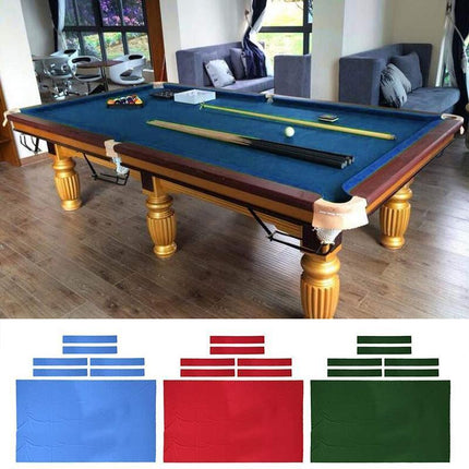 7Pcs Worsted Billiard Snooker Pool Table Cover Cloth W/ Felt Strip Heavy Duty 7FT - Aimall