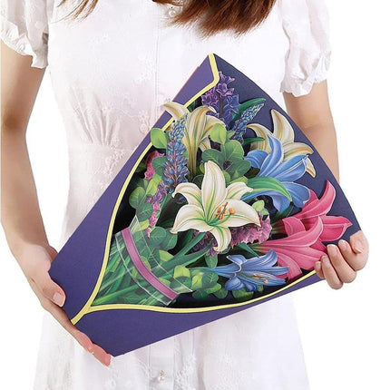 New Style 3D Pop Up Cards Paper Flower Bouquet Greeting Card for All Occasions
