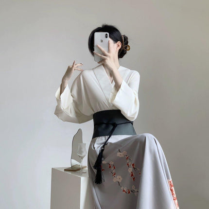 Stylish Chinese Style Hanfu Skirt Suit Traditional Womens Outfit for Daily Wear