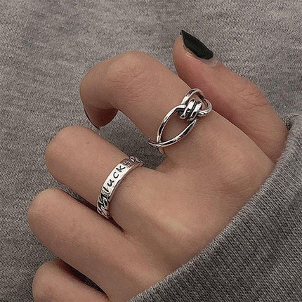 Geometric Cross Opening Ring Women Adjustable Retro Fashion Jewelry Gift