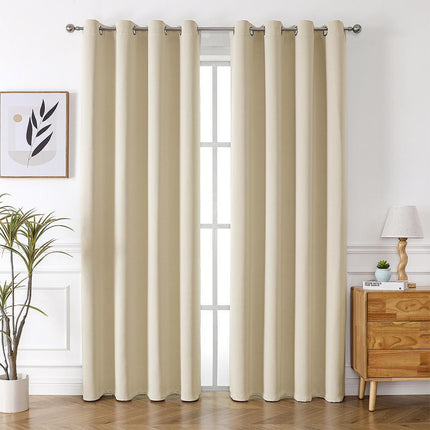 2pcs Semi Blackout Curtain Fabric Solid Colour Home Decor Drapes for Living Room
