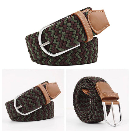 Unisex Braided Belt Casual Canvas Belt Adjustable Stretch Belt for Men Women
