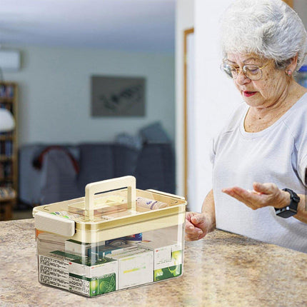 Large Capacity Two-Layer Medicine Box Household Transparent Medical Storage Box