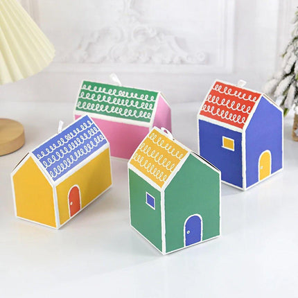 40PCS Colorful Small House Gift Boxes Candy Packing Party Favors Treat Box