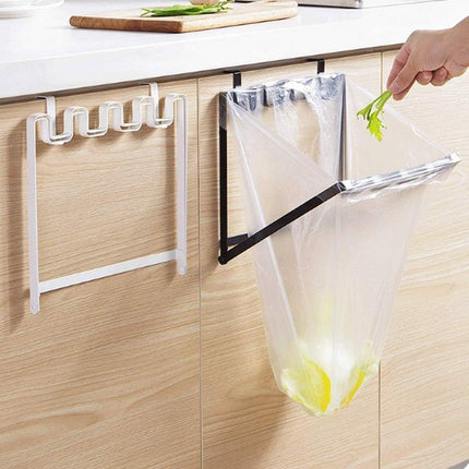 Wall Hanging Garbage Bag Shelf Hook Kitchen Storage Plastic Bag Hanger Rack Trash Bin
