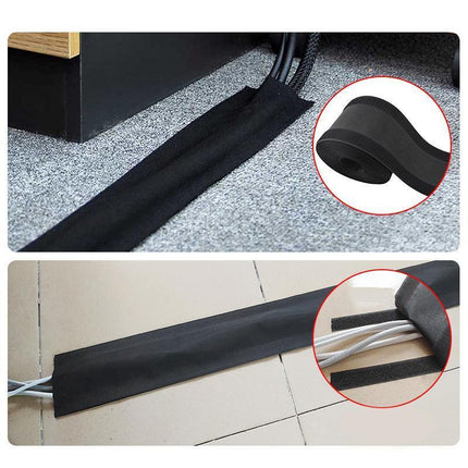 Cable Cover Nylon Sticky Wire Protector Floor Blanket Reusable Cord Tube Cover - Aimall