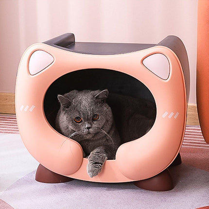 Semi Closed Cat Nest Soft Cozy Pet Bed for Cats Small Animals Indoor Sleeping