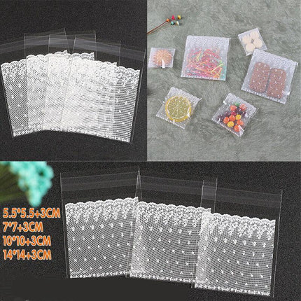 Clear Dots Self Adhesive Cookie Gift DIY Bag Plastic Candy Package Bags Snowflake - Aimall