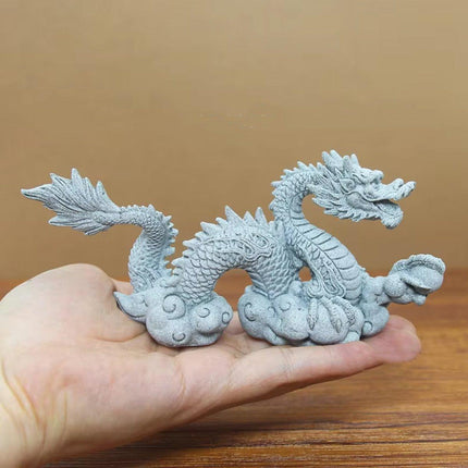 Imitation Lapis Lazuli Dragon Ornament Garden Fish Tank Aquascape Chinese Decor