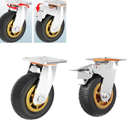 4pcs 6inch Heavy Duty Swivel Caster Wheels 150mm 1000kg Load 2 with Brakes