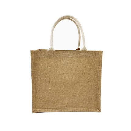 Unprinted Linen Handbag Good Product Companion Gift Linen Hemp Jute Shopping Bag - Aimall