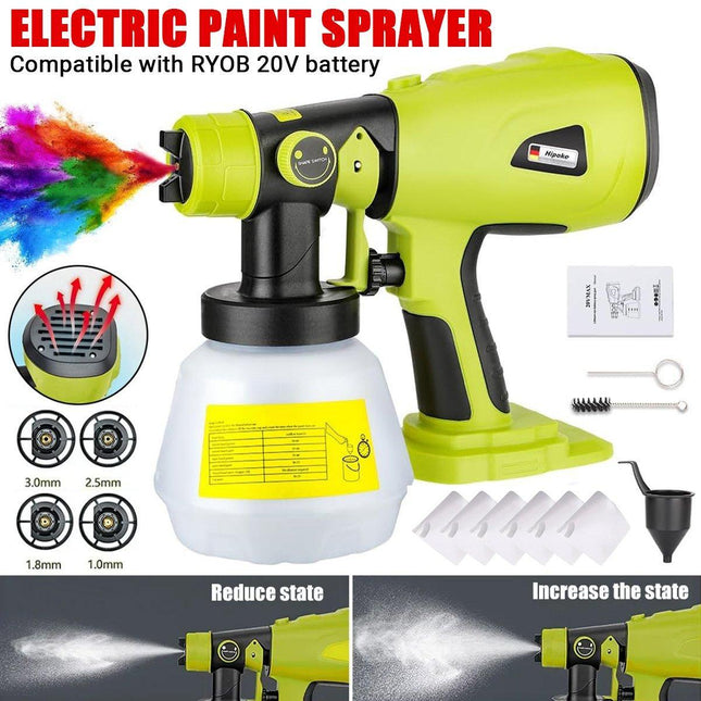 20V Cordless High Pressure Airless Paint Sprayer Compatible with Ryobi Batteries