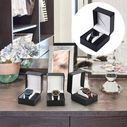 4pcs Flip Watch Boxes Elegant Watch Organiser Storage Case Gift Packaging Box