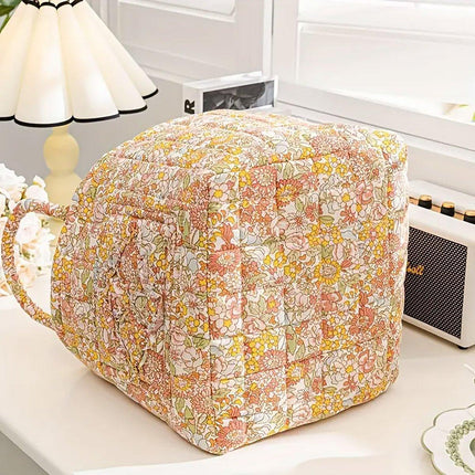 Portable Fabric Storage Basket Korean Pastoral Style Organizer for Home Sundries