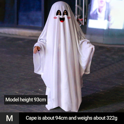 Halloween Party Costume Ghost Cape Full Length Spooky Dress Up Ball Cloak Outfit