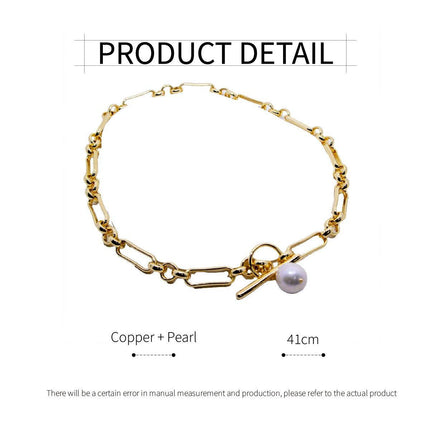 Chain Vintage OT Clasp Necklace Elegant Jewelry for Women Fashion Necklace