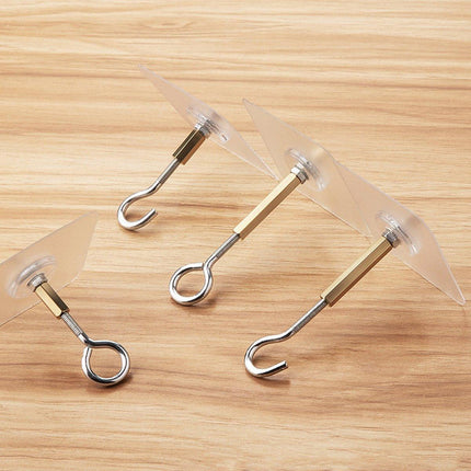 12 PCS Heavy Duty Self Adhesive Hooks Stainless Steel Ceiling Hooks for Home