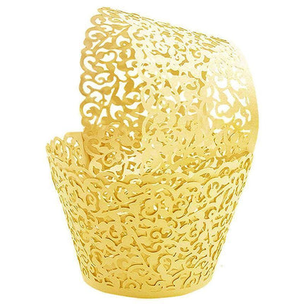 25x Laser Cut Cupcake Wrappers Filigree Case Wedding Baby Party Many Colour - Aimall