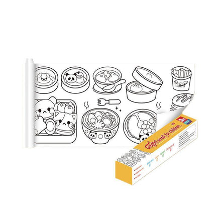 Children's Drawing Roll W/12Pens,DIY Sticky Filling Paper Early Educational Gift - Aimall