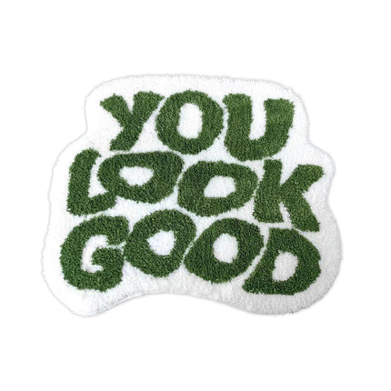 Absorbent Non Slip Letter Flocking Home Carpet Floor Mat Bed Blanket Bedroom Rug