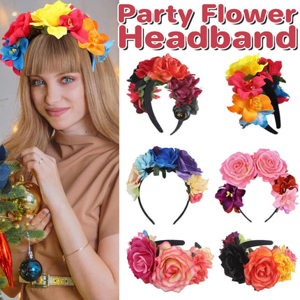 Halloween Vintage Rose Headband Adult Fancy Dress Costume Accessory Flower Party