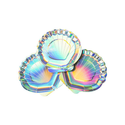 100pcs High Appearance Paper Plates Shell Cake Fast Food Party Disposable Plates